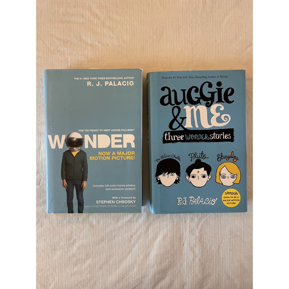 RJ Palacio Wonder and Auggie & Me Hardcover Book Set Movie Tie-In First Edition